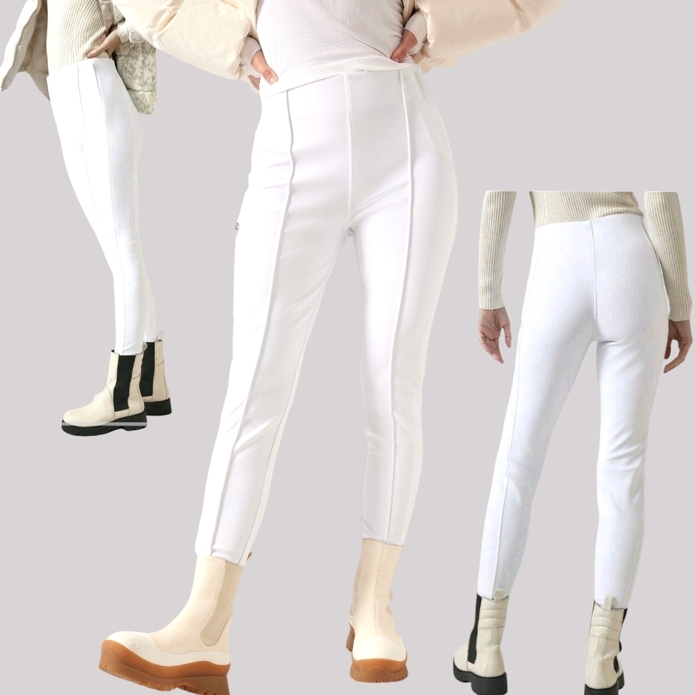 Athleta Glacier Snow Skinny II Cold Weather Water-Repellent Leggings White Sz 8